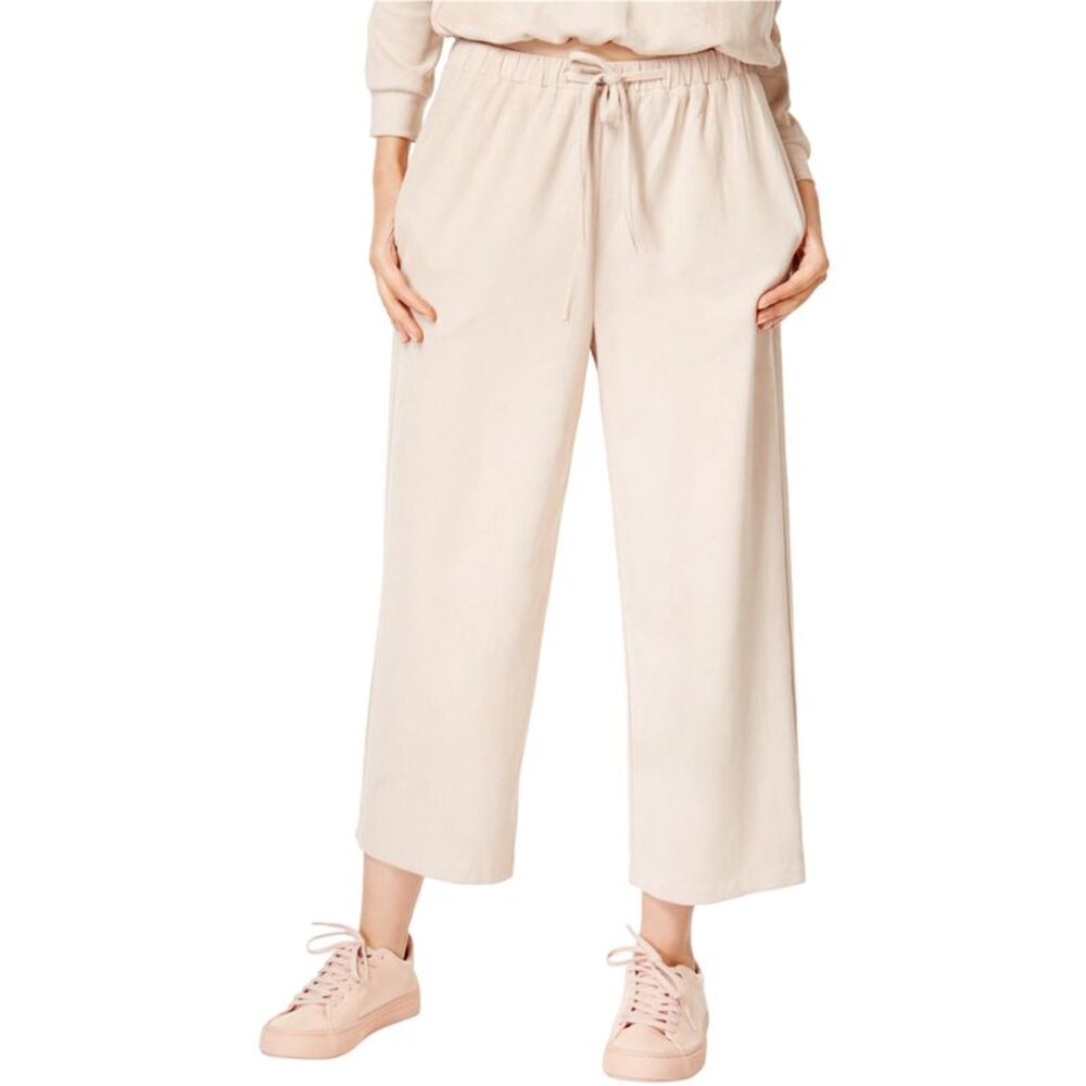 MinkPink Womens Faux-Suede Straight Leg Cropped Casual Pants, NWT